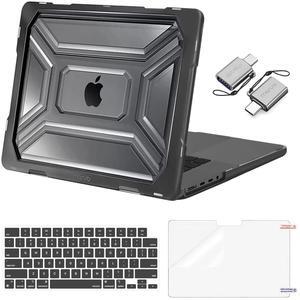 MOSISO Compatible with MacBook Pro 16 inch Case 2025 2024 2023 2022 2021 M4 M3 M2 M1 A3403 A3186 A2991 A2780 A2485, Heavy Duty Hard Case with TPU Bumper&Keyboard Cover&Screen Film&Type C, Black