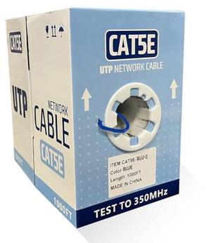 ENS Cat5e Ethernet Cable 1000ft - 24 AWG, CCA Ethernet Cable, FastReel, 350MHZ / Gigabit Speed UTP Bulk Cable, UL Listed (Blue)