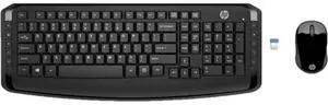 HP 300 Wireless Keyboard and Mouse 3ML04AA#ABL, 2.4 GHz Wireless Connection, Single USB Nano Receiver, Ultra-Precise Mouse, Ideal for Office Work, Black (2025 Latest Model)