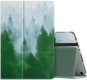 MoKo Case Fits All-New Kindle Fire HD 10 & 10 Plus Tablet (13th/11th Generation, 2023/2021 Release) 10.1" - Slim Folding Stand Cover with Auto Wake/Sleep, Dark Green Forest