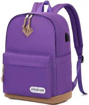 abshoo Large Backpack For School Teen Gilrs Womens College Middle High School Bookbag (Purple)