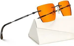 ANYLUV Rimless Blue Light Blocking Glasses Men Women, Lightweight Computer Reading Glasses, Anti Eyestrain Gaming Glasses