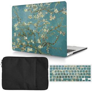 Case Compatible with MacBook Pro 15 inch 2019 2018 2017 2016 Release A1990 A1707, Plastic Protective Hard Cover & Keyboard Cover & Sleeve for MacBook Pro 15,4 with Touch Bar - Almond Blossom