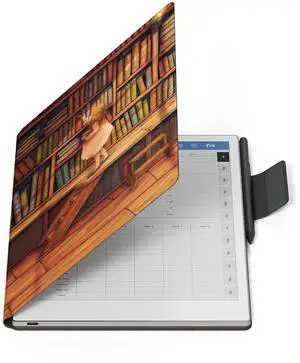 Ayotu Case for Remarkable Paper Pro, Premium PU Leather Book Folio with Pen-Buckle, Smart Magnetic Cover for Remarkable Paper Pro 11.8" Color Tablet, Bundle with Premium Membership (The Library)
