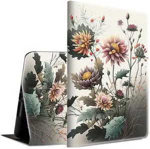 Case for All-New Kindle Fire HD 10 & 10 Plus Tablet 11th/13th Generation 2021/2023 Lightweight Smart Case Adjustable Stand Protective Cover with Auto Wake/Sleep - Sunflower Floral Flower