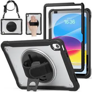 BRAECNstock case for iPad (A16) 11th Generation 11 inch 2025 &10th Generation 10.9 inch 2022,Fully Rugged Protective Cover for Kids with Screen Protector,Pencil Holder,Rotating Stand,Hand Strap