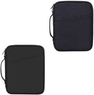 9-11 Inch Tablet Carrying Sleeve, Black(PU)+Black(Fabric), 2Pcs