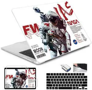 Conbovo Compatible with MacBook Air 13 inch Case 2022 2023 2024 2025 M4 A3240 M3 A3113 M2 A2681, Plastic Hard Shell Case & Keyboard Cover & Screen Protector &Type C Adapter, Astronaut 03