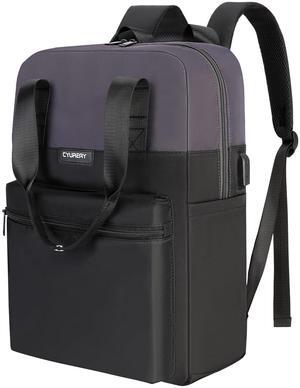 CYUREAY Laptop Backpack for Women Fashion Travel Backpacks 15.6 Inch Laptop Bag with USB Port Teacher Nurse Vintage Daypacks for Work,Black & Dark Grey