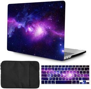 Case Compatible with New Version MacBook Pro 16 inch 2023 2021 Model M2 A2780 A2485 M1 Pro/Max with Retina Display, Plastic Hardshell Cover Case & Keyboard Skin & Laptop Sleeve, Purple Galaxy