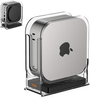 Desing Wish Mac Mini M4 Stand Acrylic Upright Desktop Mount Holder for Mac Mini M4/M4 Pro 2024, Convenient Acess to Power Button, Ventilation Heat Dissipation (Clear)
