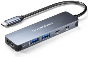 USB-C HUB, DockteckExpand USB C to USB Adapter (5 in 1) with 4K HDMI, 100W Power Delivery, 5Gbps USB-C Data Port & 2 5Gbps USB-A Data Ports for MacBook Pro/Air, iPad Pro/Air, Dell XPS and More