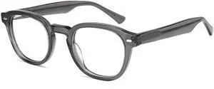 Dollger Blue Light Blocking Glasses For Woman Men Thick Frame Round Non-Prescription, pertain Computer Gaming,TV,Work Transparent gray