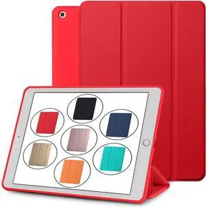DuraSafe Cases for iPad 9.7 Inch 6th Gen / 5th Gen [iPad 6 iPad 5 ] A1893 A1822 A1954 MRJN2LL/A MR7G2LL/A MR7F2LL/A MP2F2LL/A Ultra Slim Smart Auto Sleep/Wake with Honeycomb TPU Back Cover - Red