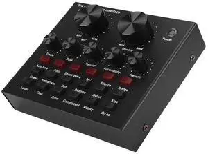 V8 External Bluetooth Sound Card, Universal Portable Live Sound Card with Volume Control for Live Streaming, 6 Effects Modes, 112 Types of Electro Acoustic