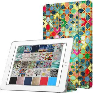 DuraSafe Cases for iPad 9th 2021 8th 2020 7th 2019 Gen [iPad 9 iPad 8 iPad 7 ] 10.2 Inch A2602 A2270 A2197 MK663LL/A MK673LL/A MYN62LL/A Printed Lightweight PC Clear Flip Back Cover - Damask