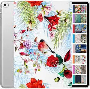 DuraSafe Cases Compatible with iPad 2015 PRO 12.9 Inch 1 Gen [ 1st Generation ] A1652 A1584 ML0H2LL/A ML0G2LL/A ML0N2LL/A Printed Slim Hard Shell Protective Stand Cover - Birds & Flowers