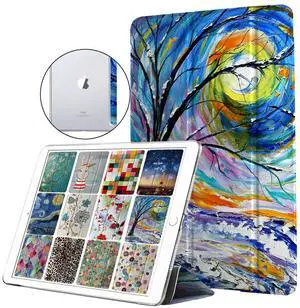 DuraSafe Cases for iPad PRO 10.5 Air 3 [ PRO 10.5 Inch Air 3rd Gen ] A1701 A1709 A1852 A2152 A2123 A2153 A2154 Trifold Printed Hard Smart PC Transparent Back Cover - Tree Sculpture Print