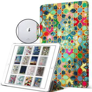 DuraSafe Cases for iPad PRO 10.5 Air 3 [ PRO 10.5 Inch Air 3rd Gen ] A1701 A1709 A1852 A2152 A2123 A2153 A2154 Trifold Printed Hard Smart PC Transparent Back Cover - Mozaic