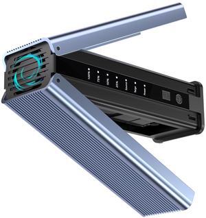 NVMe M.2 Duplicator with Cooling Fan, 8TB Dual-Bay Offline Clone Enclosure, 10Gbps M.2 SSD M Key Hard Drives Enclosure, for NVMe SSDs PCIe Size 2230/2242/2260/2280