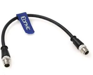 Eonvic M12 Ethernet Cable Cat6e X-Code 8 Pin Male to 8 Pin Male High Flexiable Sheild Industrial Gigabit Ethernet Networks Cable for Industrial Application (50CM)