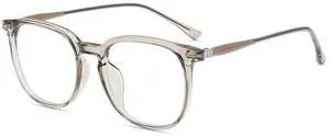 Firmoo Blue Light Glasses for Women/Men, Stylish Big Frame Blue Light Blocking Glasses for Computer, Clear Brown, KBT7277
