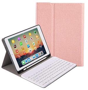 for iPad 9th Gen(2021)/7th 8th Generation 10.2 inch Keyboard Leather Case,Slim Folio Cover Removable Detachable Wireless Bluetooth Keyboard with Apple Pencil Holder for iPad 10.2"(Rose Gold)