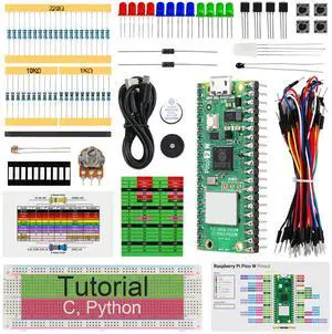 Freenove Basic Starter Kit for Raspberry Pi Pico 2 W (Included), Dual Arm Cortex-M33 and Dual Hazard3 RISC-V Microcontroller, 386-Page Detailed Tutorial, 142 Items, 55 Projects, Python C Code