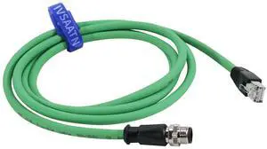 IVSAATN M12 4-pin Male to RJ45 E4 Plug High Flex Cat5e Industrial Ethernet Cable Dynamic PUR (3M/9.84Ft, Green)