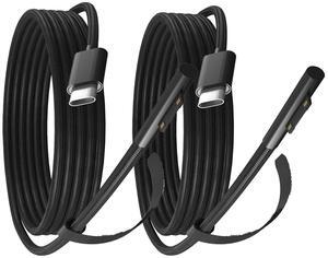 PD100W Surface to USB C Charging Cable Compatible with Surface Pro Laptop Microsoft Surface Pro 11/10/9/8/7+/7/6/5/4/3/X Windows Surface Go 6/5/4/3/2 Tablet Surface Book Support 65W/45W,2-Pack 6FT