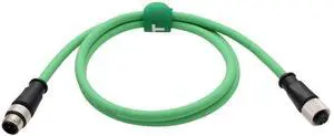 HangTon Ethernet Camera M12 4 Pin D Code Male to M12 4 Pin D Code Female Extension Cable for Industrial Application Network CAT5e Shielded Flexible 1m