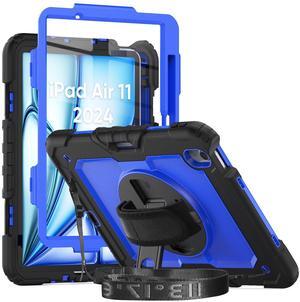 Herize Case for iPad Air 11 Inch M3/M2 with Screen Protector | Case for iPad Air 7th/6th Generation 11 Inch 2025/2024 | Shockproof Protection Cover W/Pen Holder Kickstand Hand Grip Shoulder Strap