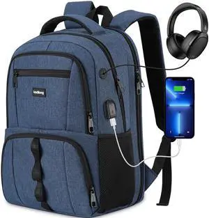 kadilong 17.3 Inch Laptop Backpack for Men,Anti Theft School Bookbag Sturdy for Boys Teenager Student High School College,Computer Knapsack Mochila USB Charger