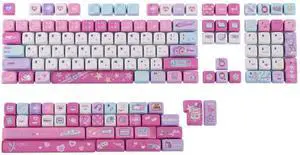 KiiBOOM X Elyxirine Digital Dreams: Pastel Y2K Keycap Set, 144 Keys MOA Profile PBT Keycaps for Mechanical Keyboard, Compatible with ANSI/ISO, 60%, 65%, 75%, TKL, Full-Sized Layout