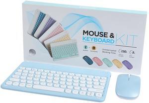Bluetooth Keyboard and Mouse Combo for iPad - 9.72" Rechargeable Wireless Keyboard & Mouse, Type-C Charging, Perfect for On-The-Go Professionals(Blue)