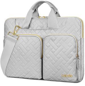 Lacdo 360deg Protective Laptop Shoulder Bag, 16 inch Laptop Bag for 16 inch New MacBook Pro M4/M3/M2 /M1 Pro Max A3403 A3186 A2991 A2780 A2485 2024-2019, 15" Surface Laptop 7th Copilot+PC, Space Gray