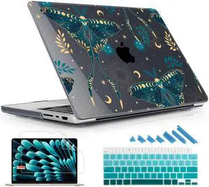 Lepeoac for MacBook Pro 16 inch Case 2021 2022 2023 2024 Release A3186 A3403 M4 A2991 M3 A2780 M2 A2485 M1 Pro/Max, Hard Shell Case with Screen Protector & Keyboard Cover, Butterfly P113