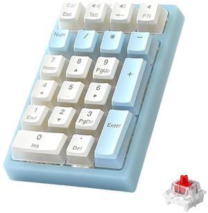 LINKEET Tri-Mode Mechanical Numpad RGB Backlit Bluetooth 5.0/Wired USB-C/2.4G Wireless Macro Number Pad 21-Key NKRO Hot Swappable Numeric Keypad Rechargeable External Num Pad for Laptop, Mac