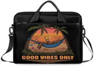 Bigfoot Laptop Bag for Women Men, 15.6 inch Messenger Shoulder Bags, Sasquatch Coconut Tree Water Resistant Computer Bag Sleeve Laptop Carrying Case for Work, Office, School, Casual