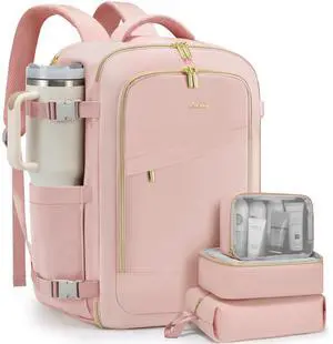 LOVEVOOK Travel Backpack for Women, 40L Carry On Backpack for Airplanes, Personal Item Bag for Airlines Fits 17 inch Laptop, TSA Approved Luggage with 3 Packing Cubes,Waterproof Weekender Gym Backpack