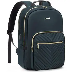 LOVEVOOK Laptop Backpack for Women 18.4 inch,Cute Womens Travel Backpack Purse,Professional Laptop Computer Bag,Waterproof Work Business College Teacher Bags Carry on Backpack with USB Port,Blue-green