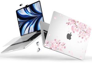 Loyrina Designed for New MacBook Air 13.6 inch Case 2025-2022 A3240 M4 A3113 A2681, Ultra-Thin Laptop Hard Shell Case for MacBook Air 13.6" with Keyboard Cover & USB Adapter, Cherry Blossoms