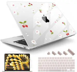May Chen for MacBook Air 13.6 inch Case A3240 A3113 A2681 M4 M3 M2 Chip, 2025 2024 2023 2022 Release, Ultra-Thin Plastic Hard Shell Case for MacBook Air 13.6" with Retina Display, Cherry Fruit