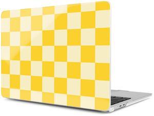 MEEgoodo Case for MacBook Air M4/M3/M2 13.6 inch 2025 2024 2022, Fit Model A3240 A3113 A2681, Compatible with MacBook Air 13 inch, Laptop Hard Shell Case with Keyboard Cover, Yellow Squares