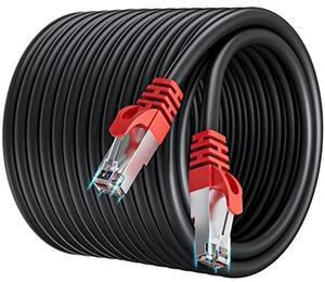 Cat 7 Ethernet Cable 150 ft Outdoor&Indoor, SFTP Cat 7 Triple Shielded Internet Network Cable, 24AWG, High Speed 10Gbps 600Mhz, Direct Burial, Waterproof, UV Resistant RJ45 LAN Cable 150ft for Router