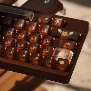 mintcaps Transparent Keycaps - Clear Keyboard Keycaps PC Cherry Profile Brown Keycap Set 153 Keys Shine Through Key Cap for Cherry Gateron Mx Switches Mechanical Keyboard