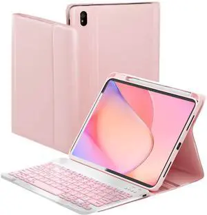 NOKBABO for iPad 11th/10th Generation Case with Keyboard, Magnetic Wireless Detachable Folio case with Pencil Holder, Keyboard for ipad 11th(A16,2025) & iPad10th Generation(2022) - Light Pink