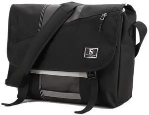 OIWAS Small Messenger Bag for Men/Women Crossbody Travel Briefcase Bags Shoulder Bag Canvas 14 Inch Laptop Computer Satchel Bag Work Black