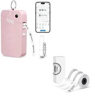 ORGSTA S001 Label Maker Machine with Tape, Portable Bluetooth Label Maker for Home and Office Organization, Thermal Label Printer with 3 Roll Label Maker Tape - White