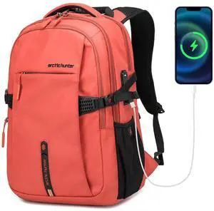 ARCTIC HUNTER AH Orange (Yellow) 15.6 In Laptop Travel Backpack for Couple Women Men, 30L Anti-Theft Compact Carry on Travel Flight Approved for Work, Commuting, and Weekend Casual Daypack